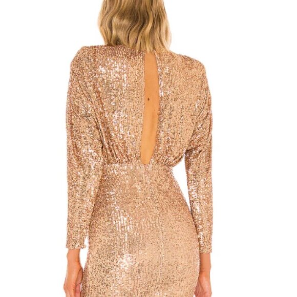 Nookie Veda Sequin Mini Dress Caramel - Picture 5 of 16